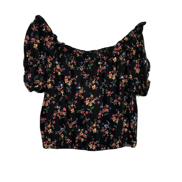 Ten Sixty Sherman Crop Top XL Smocked Off Shoulder - Picture 2 of 8